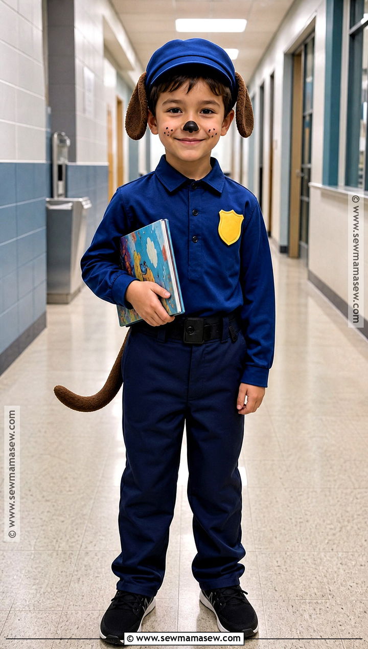 Dog Man Costume With Blue Uniform - 45 world book day costumes