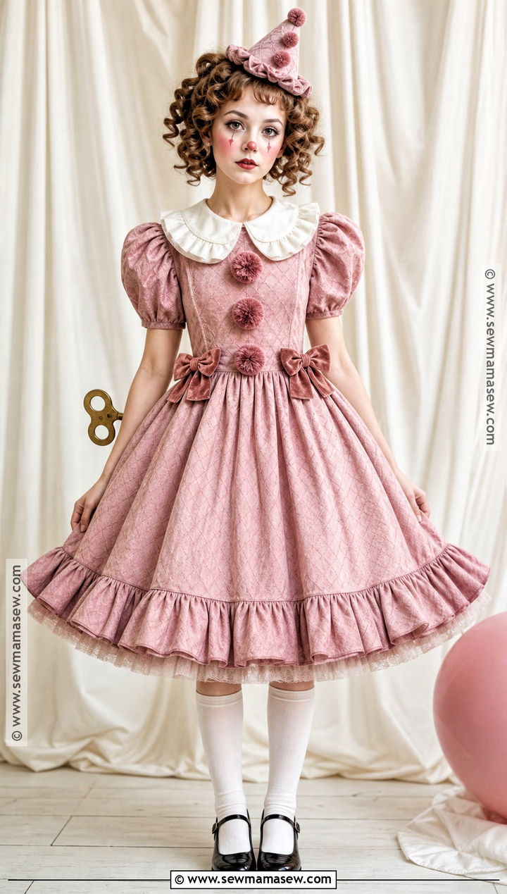 Doll Clown Costume With Puff Sleeves - 30 Costume Clown Ideas
