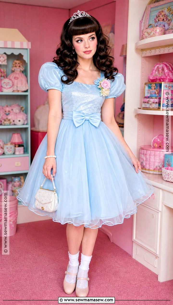 Doll Prom Queen Costume With Blue Tulle Dress - 35 prom queen halloween costume ideas