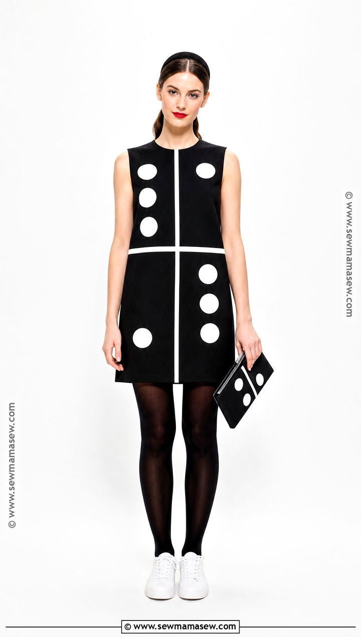 Domino Tile Costume With White Dots - 30 black dress halloween costume ideas