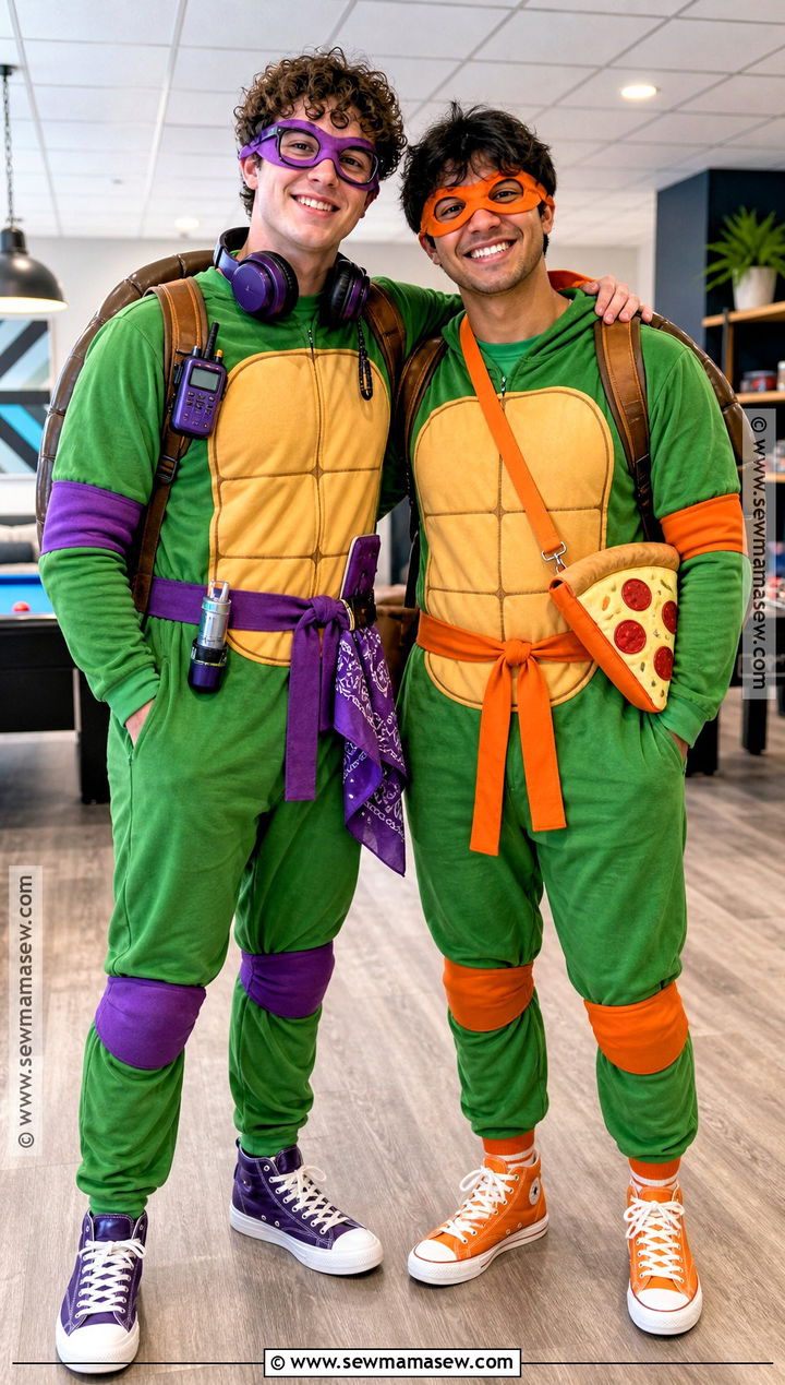 Donatello And Michelangelo Duo Costume - 40 ninja turtles costume ideas