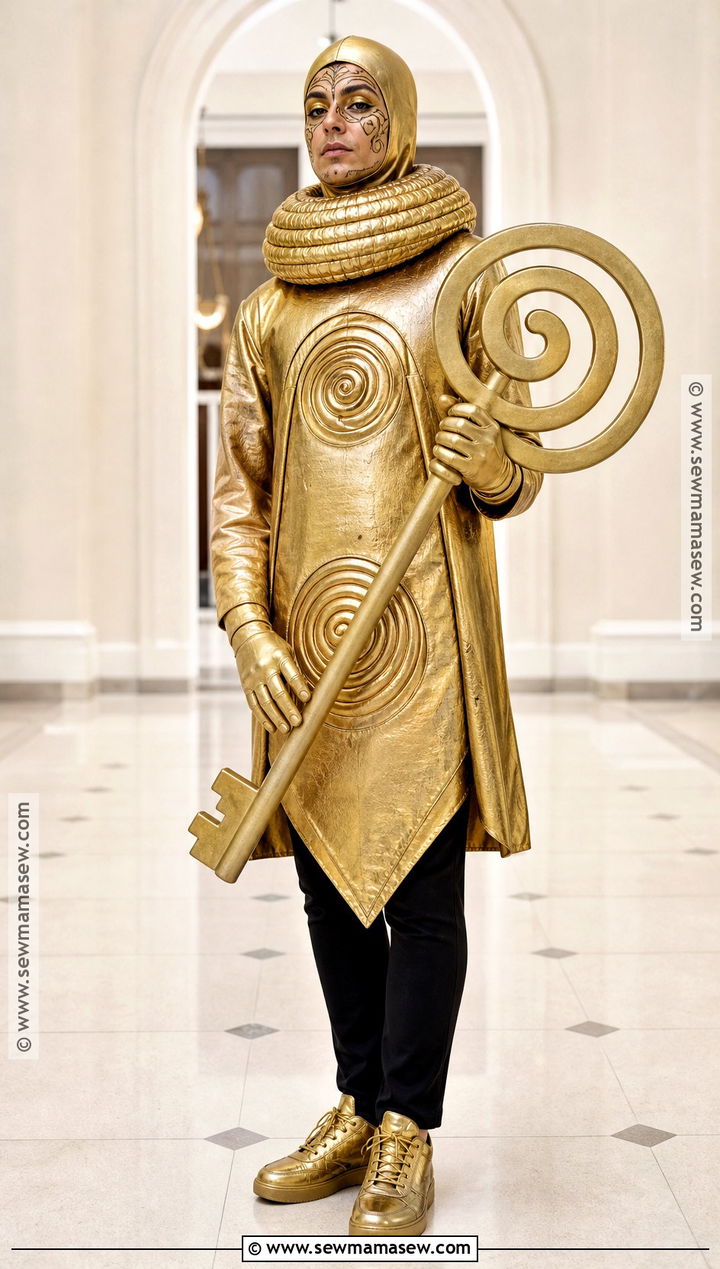 Doorknob Costume With Gold Tunic - 35 alice in wonderland costume ideas