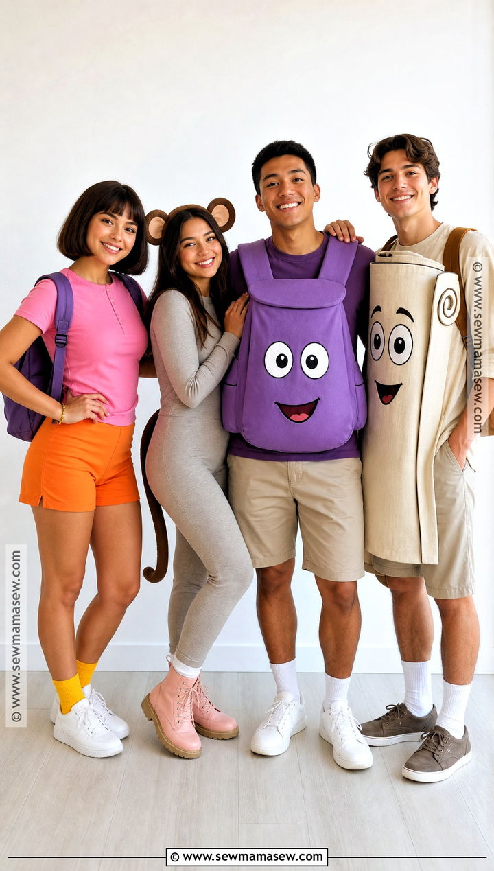 Dora Boots Backpack And Map Group Costume - 35 dora the explorer costume ideas