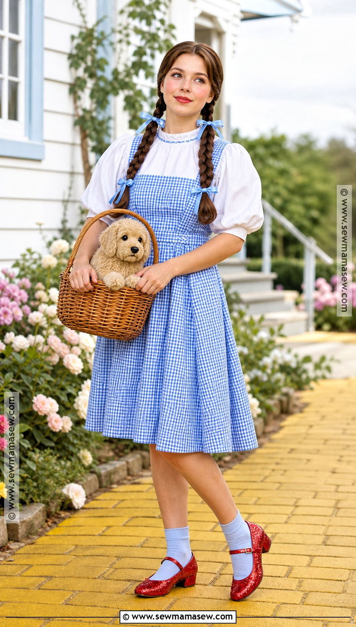 Dorothy Costume With Blue Gingham Dress - 35 woman halloween costumes