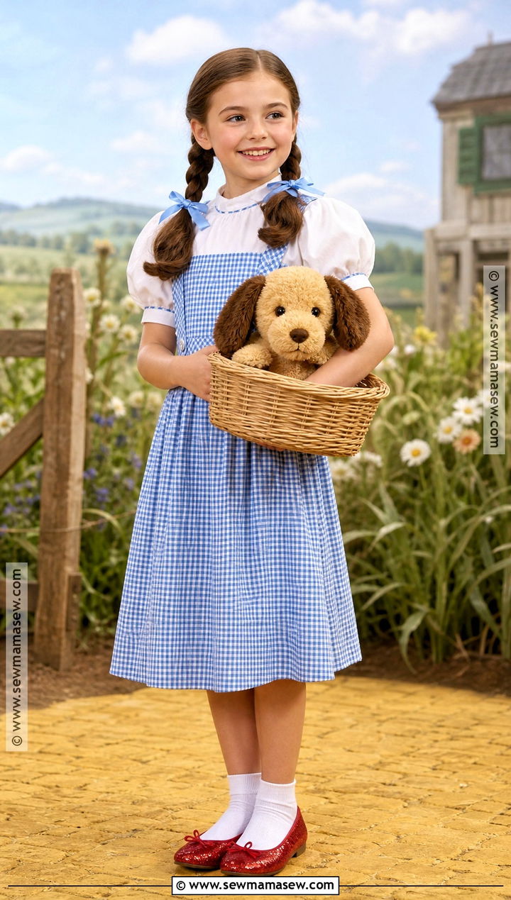 Dorothy Costume With Blue Gingham Dress - 40 book character costumes for kids