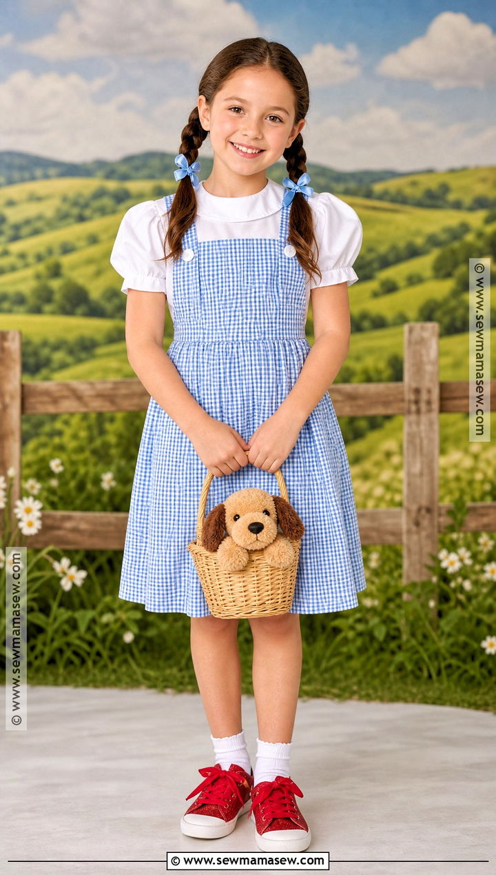 Dorothy Costume With Gingham Dress - 30 easy book character costumes for kids