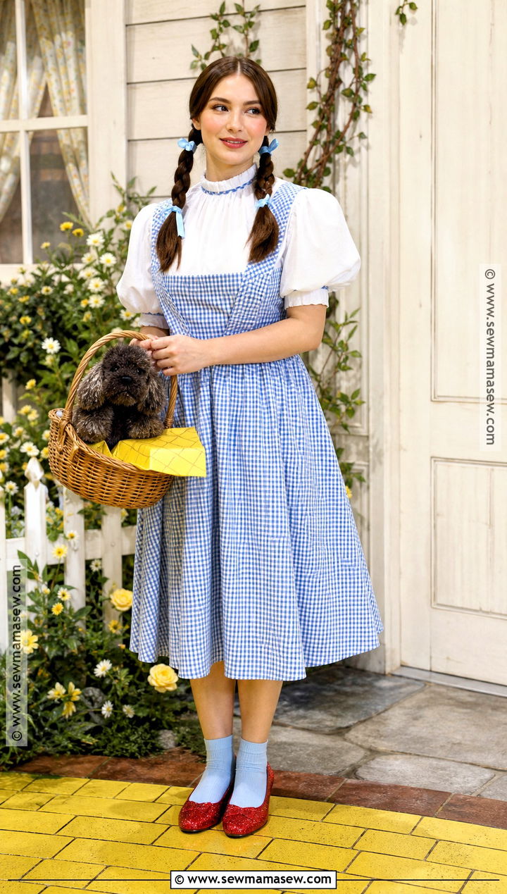 Dorothy Gale Costume With Brown Pigtail Braids - 35 halloween costumes brown hair