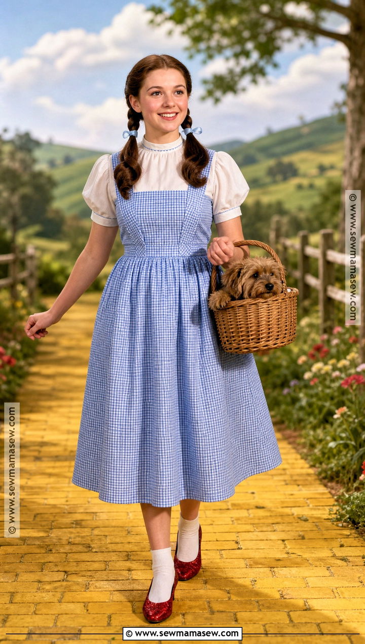 Dorothy Gale Costume With Brown Pigtail Braids - 30 halloween costumes for brown hair