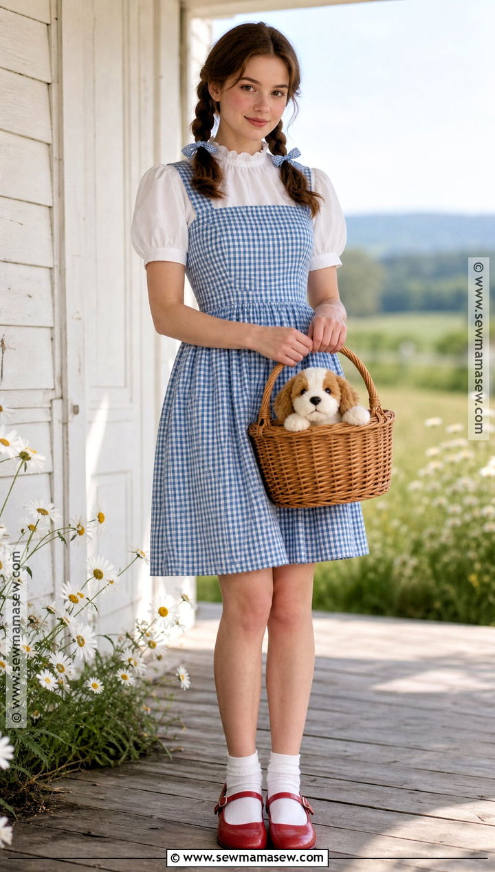 Dorothy Gale Gingham Costume - 30 brown hair halloween costume ideas