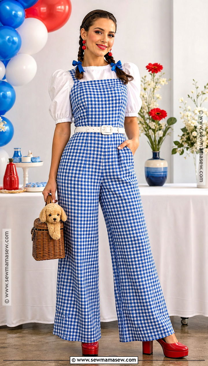 Dorothy Gingham Jumpsuit Costume - 40 dorothy halloween costume ideas