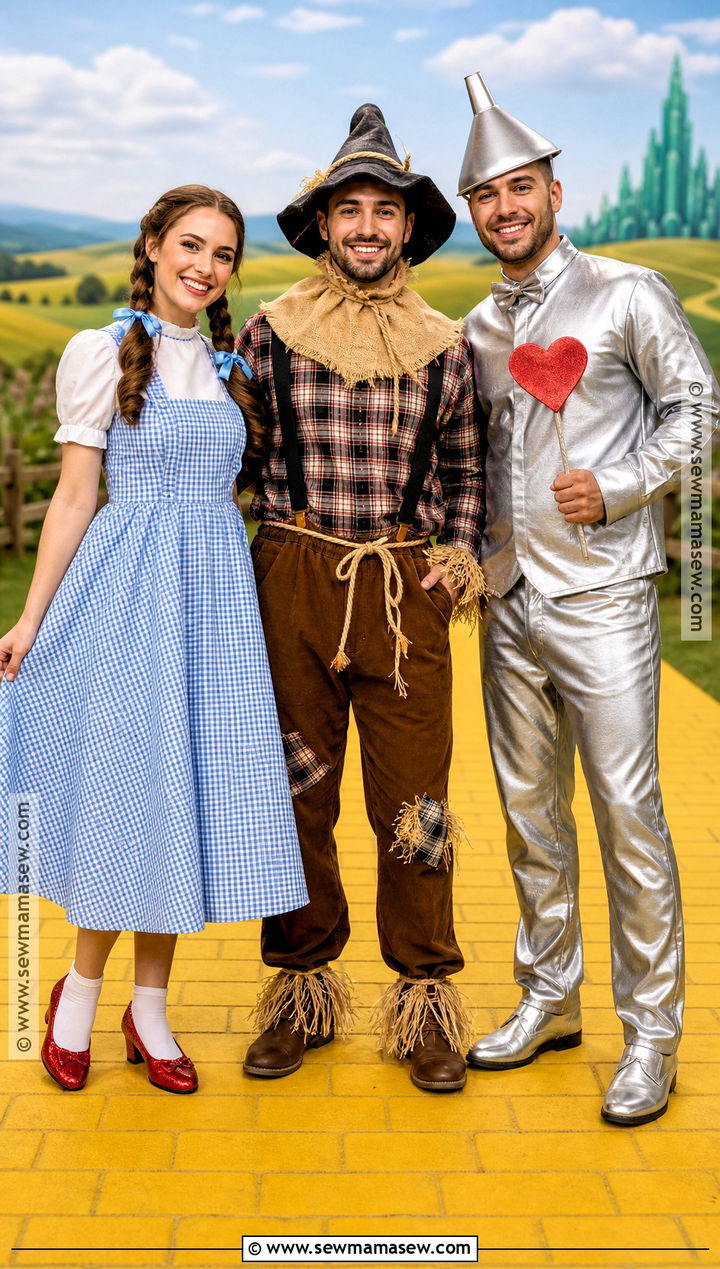 Dorothy Scarecrow And Tin Man Trio Costume - 30 Easy Trio Halloween Costumes