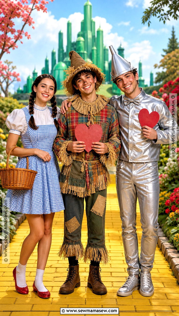 Dorothy Scarecrow And Tin Man Trio Costume - 30 simple trio halloween costumes
