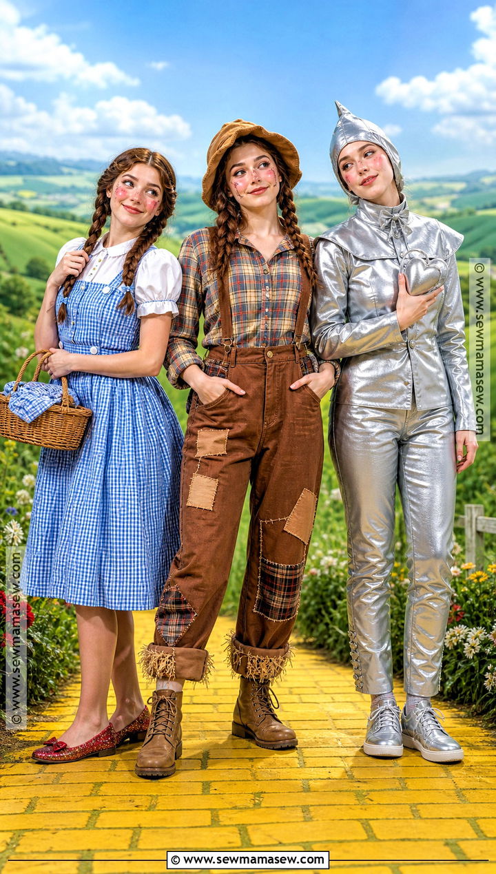 Dorothy Scarecrow And Tin Man Trio Costume - 40 3 people halloween costumes
