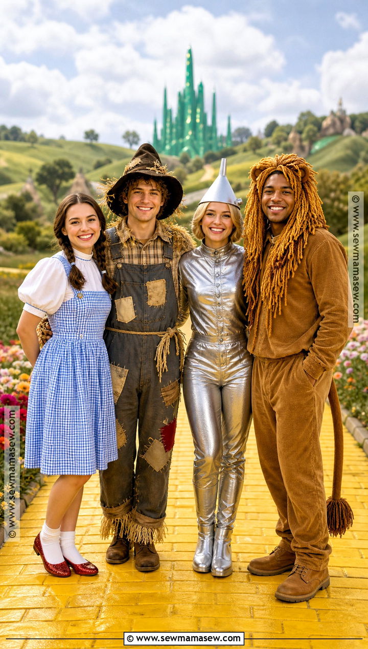 Dorothy Scarecrow Tin Man And Lion Group Costume - 30 the wizard of oz costumes