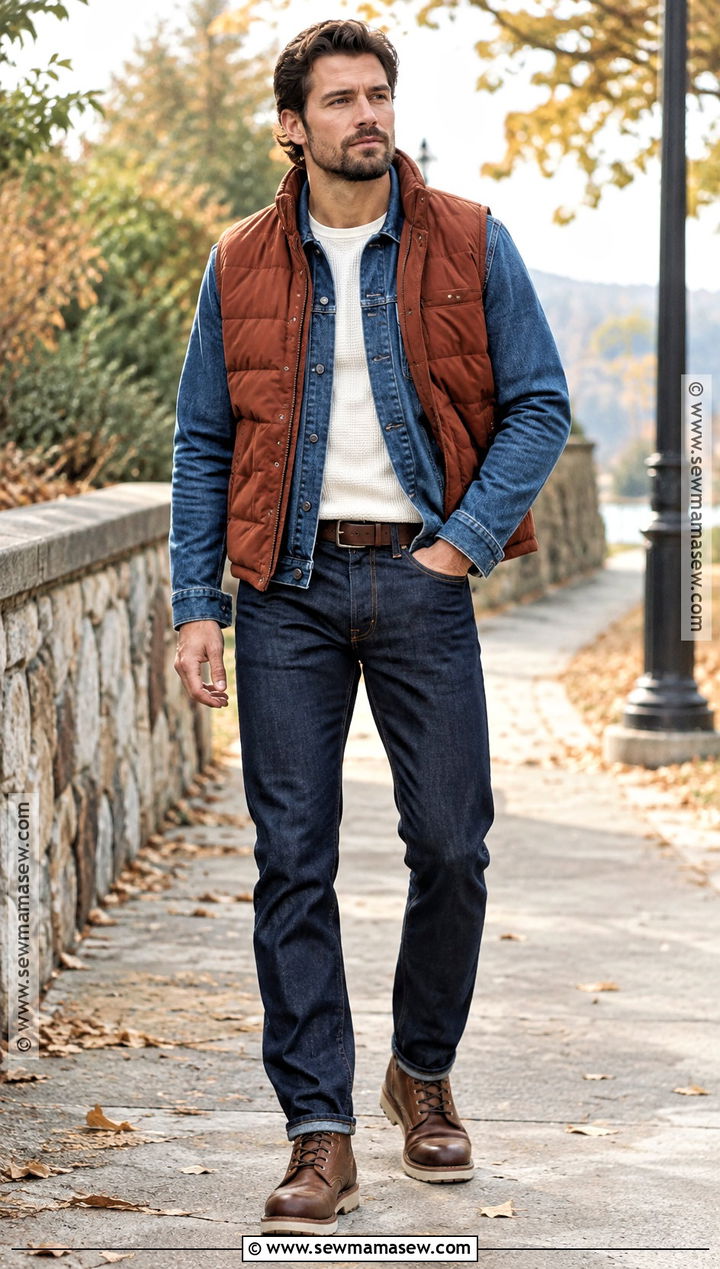 Double Denim And Work Boots Autumn Outfit - 15 mens autumn outfits 2026
