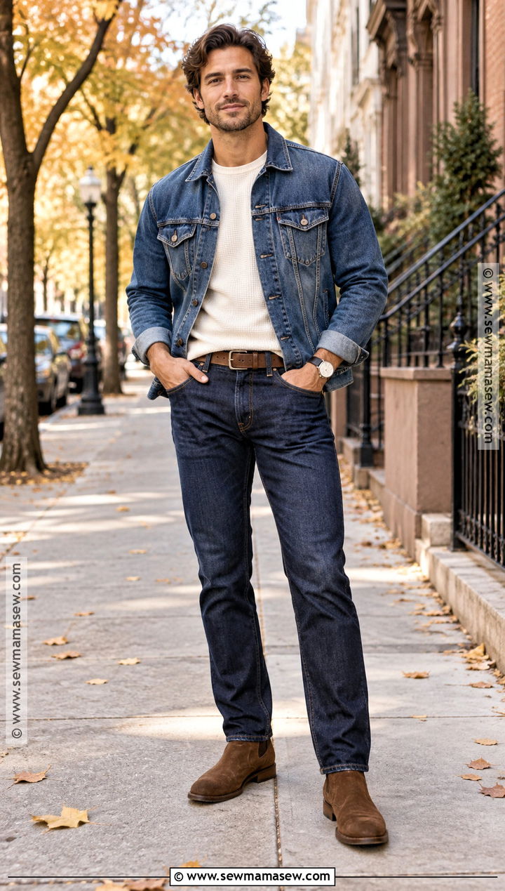 Double Denim Fall Outfit - 20 Fall Outfits for Guys