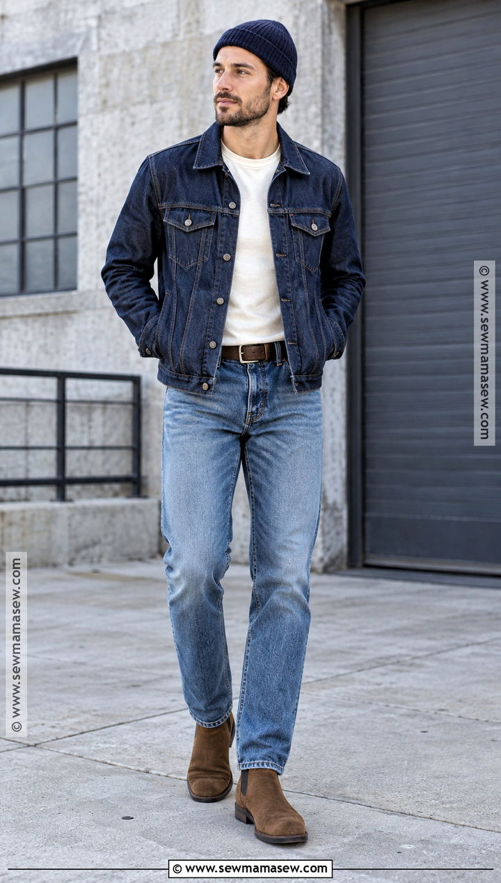 Double Denim Fall Outfit - 20 fall style ideas for men
