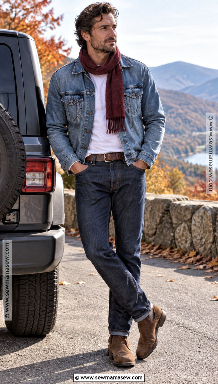 Double Denim Fall Outfit - 20 mens fall outfit ideas
