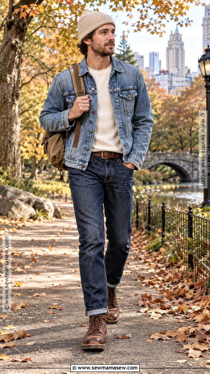 Double Denim Fall Outfit - 20 mens fall street style ideas
