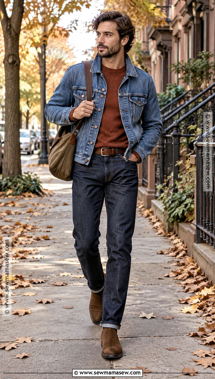 Double Denim Fall Outfit - 30 fall outfits for men
