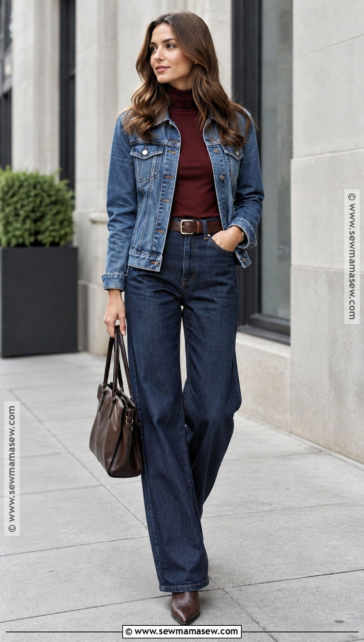 Double Denim Jeans With Turtleneck And Boots - 15 jeans fall 2026