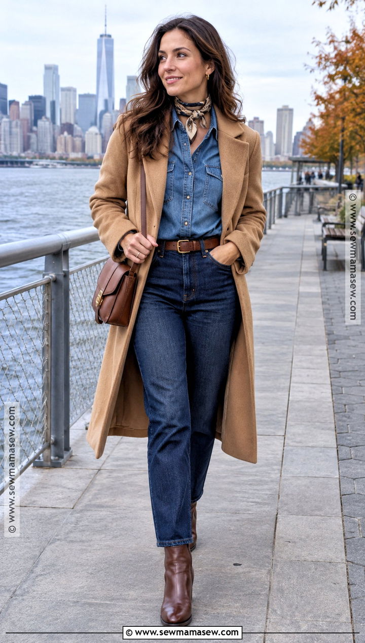 Double Denim and Ankle Boots Outfit - 20 new york in october outfits