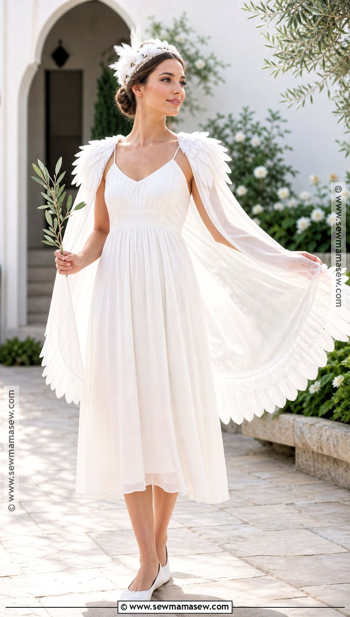 Dove Costume With Feathered Wings - 30 White Dress Costume Ideas