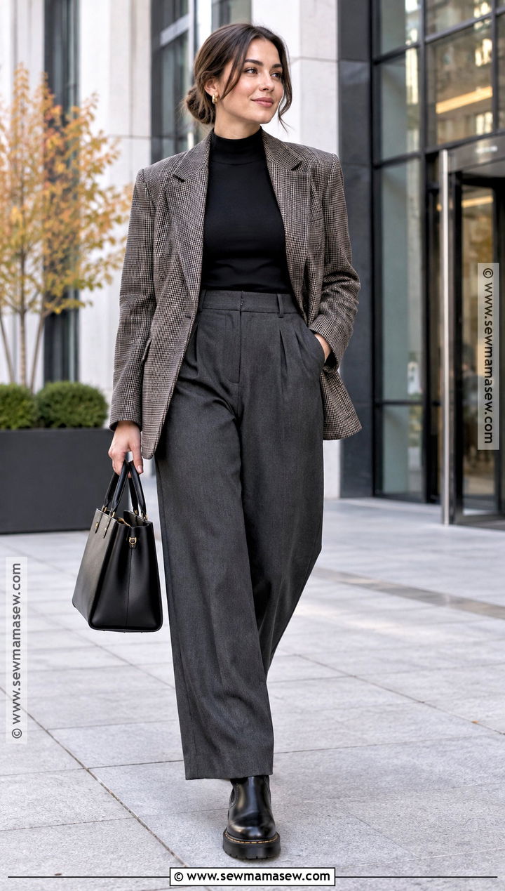 Dr Martens With Wide Leg Trousers And Blazer - 20 dr martens outfit autumn ideas