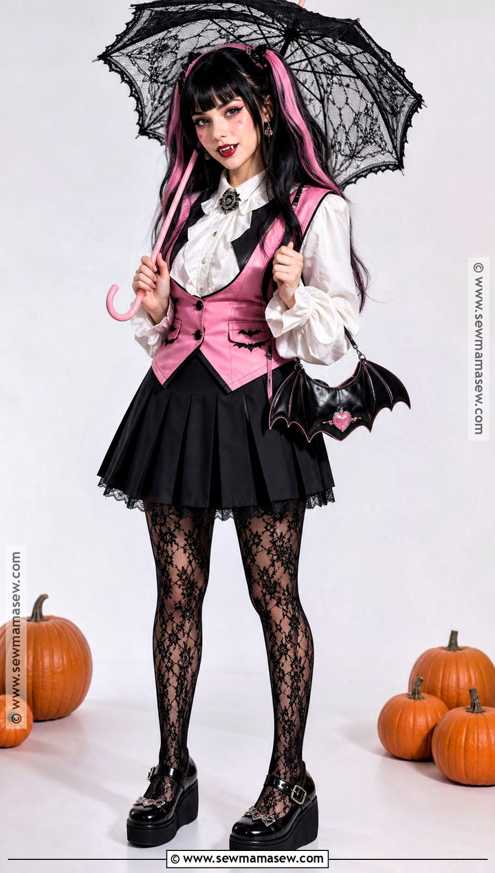 Draculaura Pink And Black Costume - 50 monster high halloween costumes