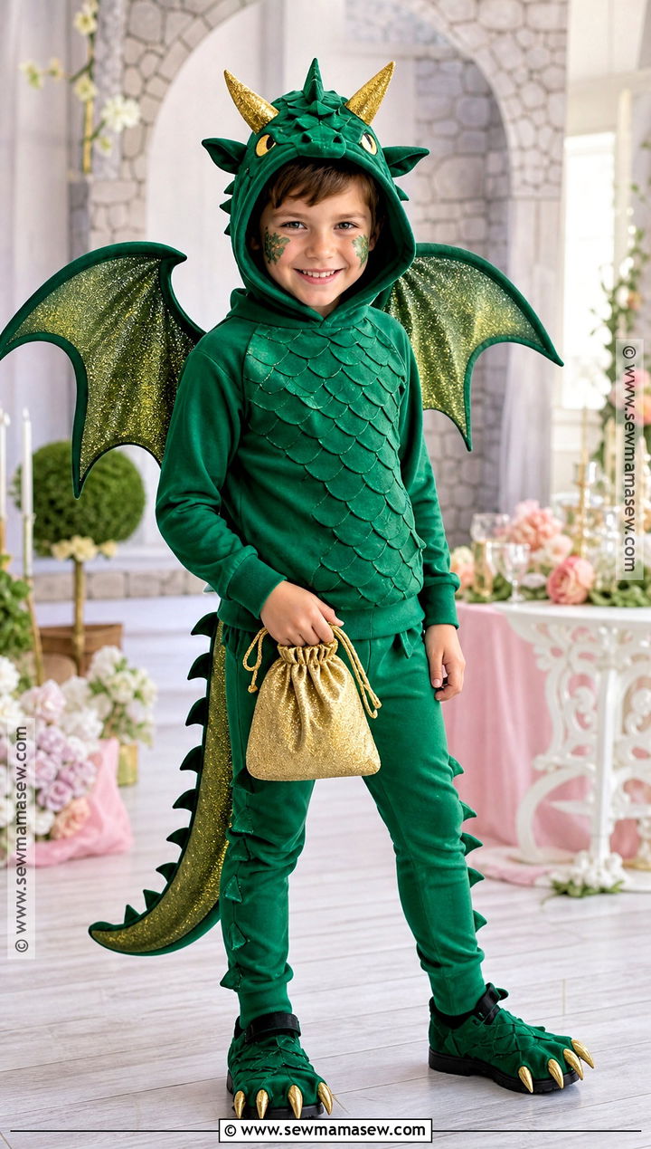 Dragon Costume With Soft Tail - 30 kid costume ideas
