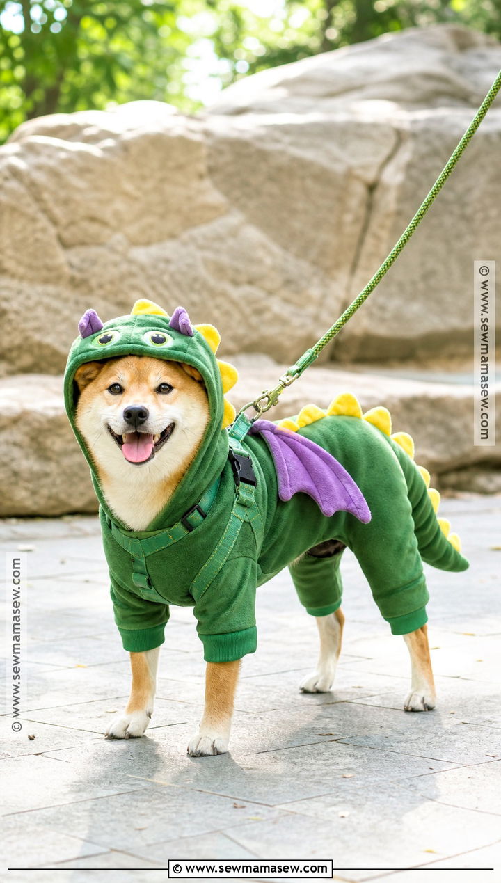 Dragon Dog Costume With Green Wings - 35 dog costume ideas