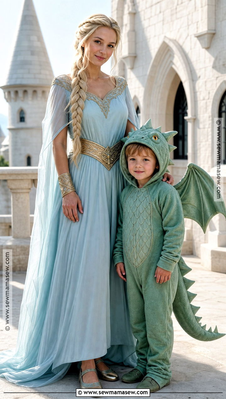 Dragon Queen And Baby Dragon Costume - 30 mother son halloween costumes