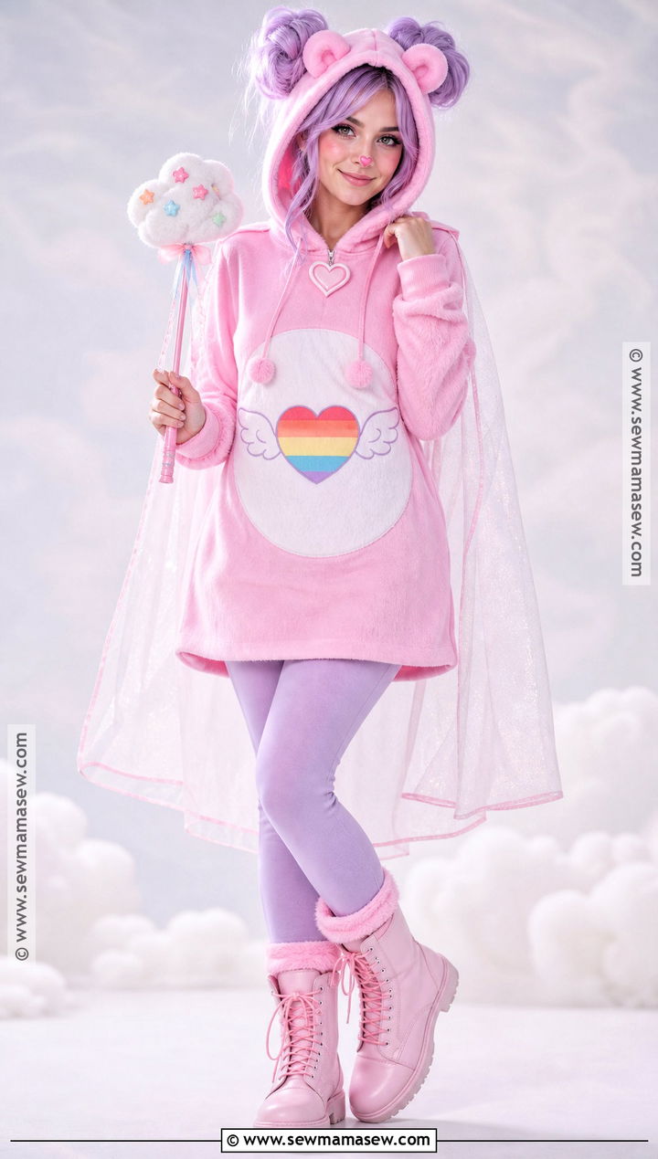 Dream Bright Bear Costume With Winged Heart Badge - 30 care bears halloween costume ideas