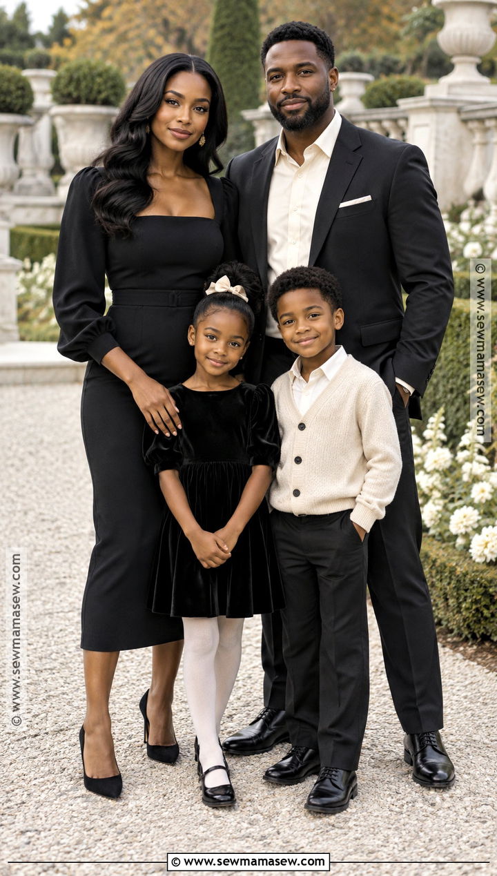 Dressy Black Fall Family Picture Outfit - 20 fall family pictures outfits black