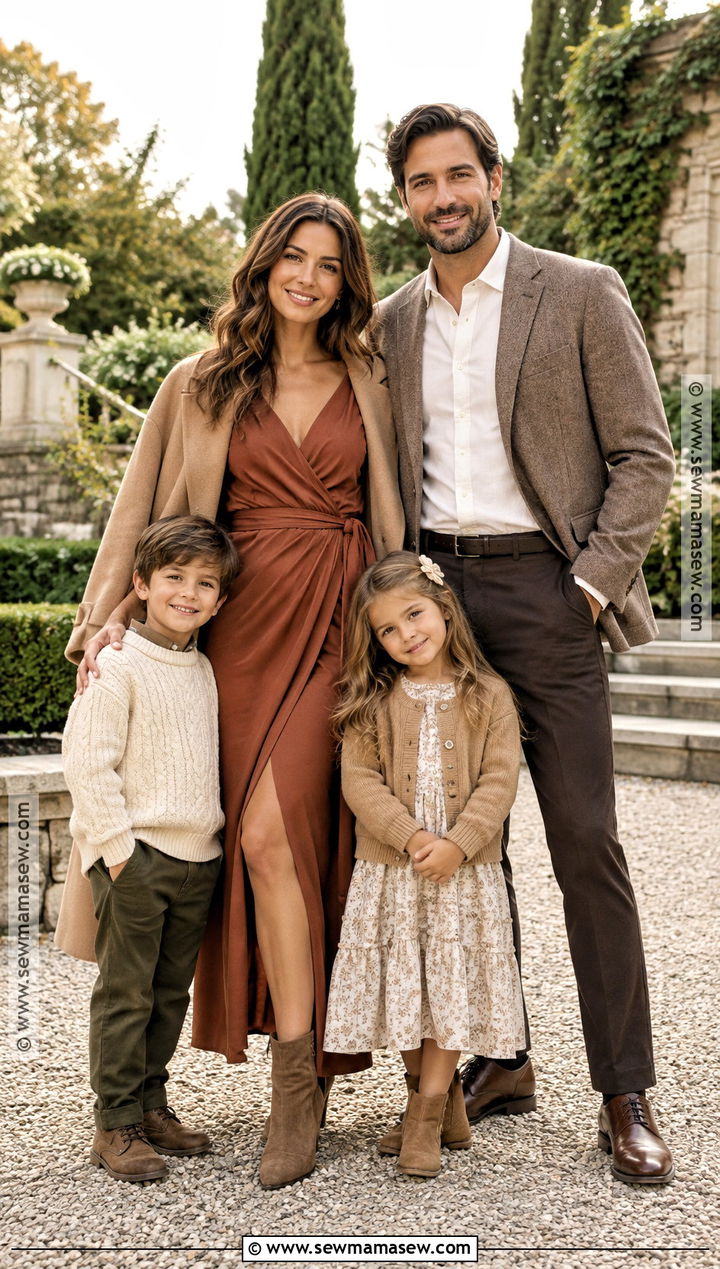Dressy Earth Tone Outfits for Fall Family Pictures - 15 fall outfit ideas family pictures