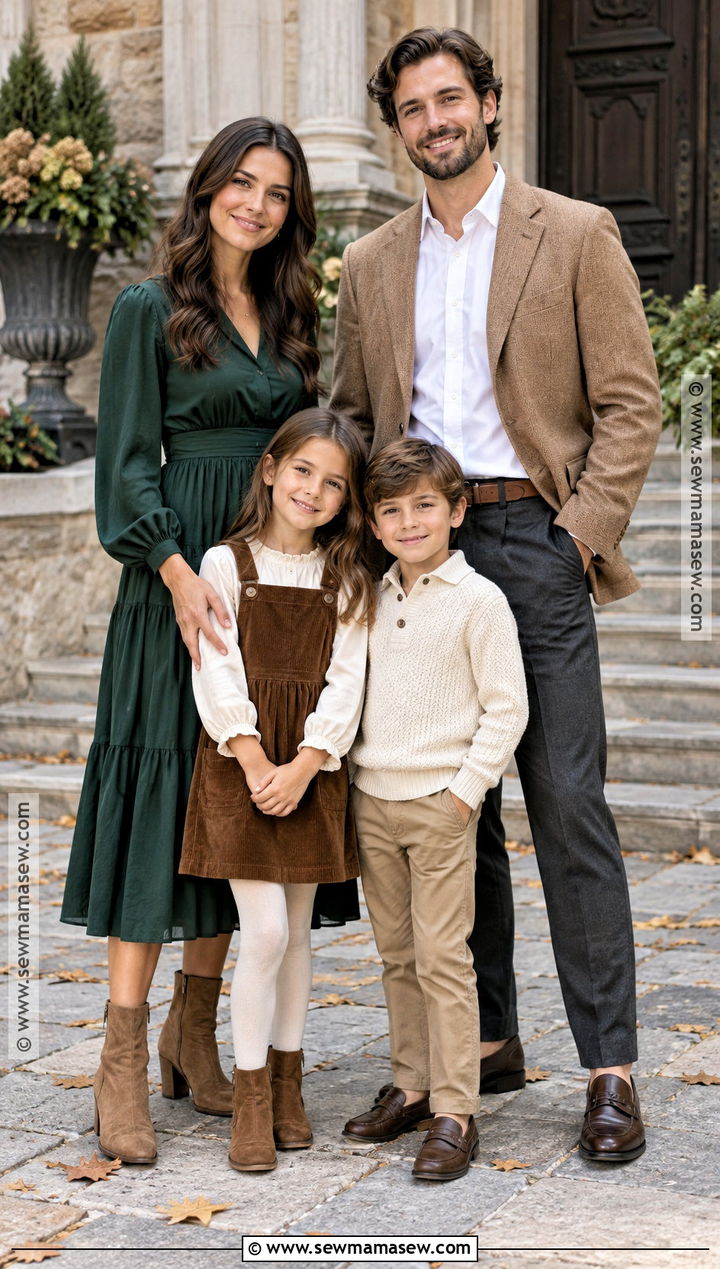 Dressy Midi Dress And Blazer Fall Family Photo Outfits - 25 fall family photo outfits