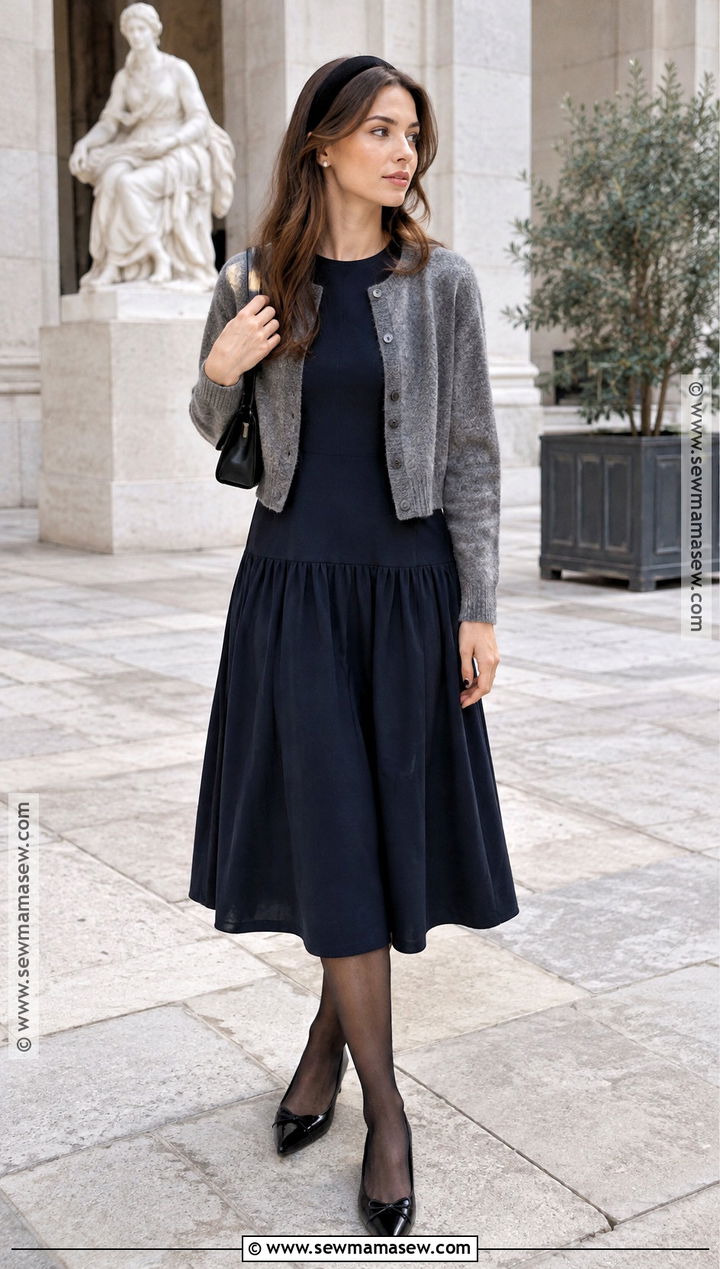 Drop Waist Dress With Ballet Flats - 15 2026 fall dress trends