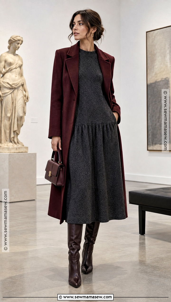 Drop Waist Dress and Tailored Coat - 20 Fall Clothing Trends