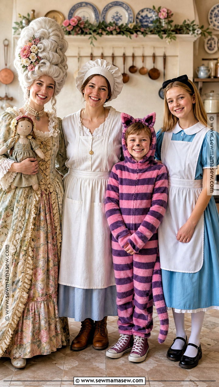 Duchess Cook And Cheshire Cat Family Costume - 30 alice in wonderland family costumes