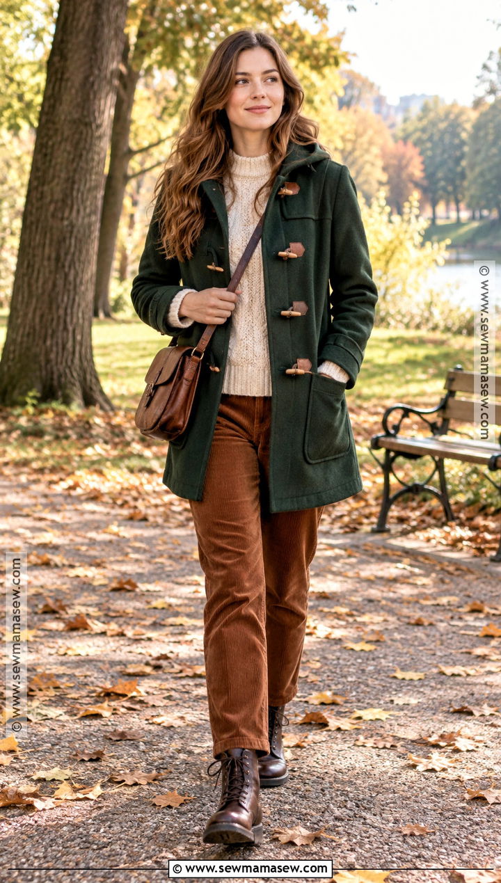 Duffle Coat With Corduroy Pants And Boots - 15 fall coats 2026