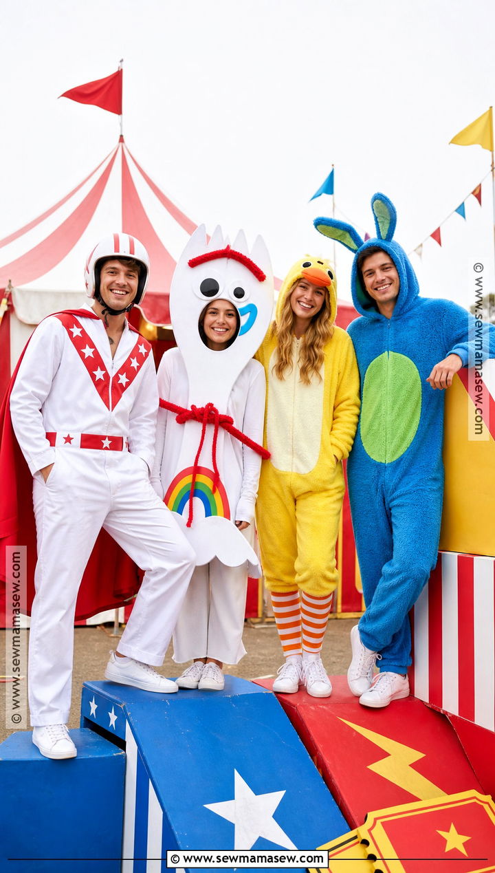 Duke Caboom Forky Ducky And Bunny Costume - 35 toy story group costume ideas