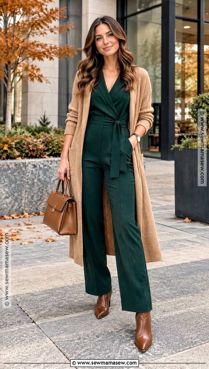 Duster Cardigan With A Jumpsuit - 15 duster cardigan outfit fall ideas
