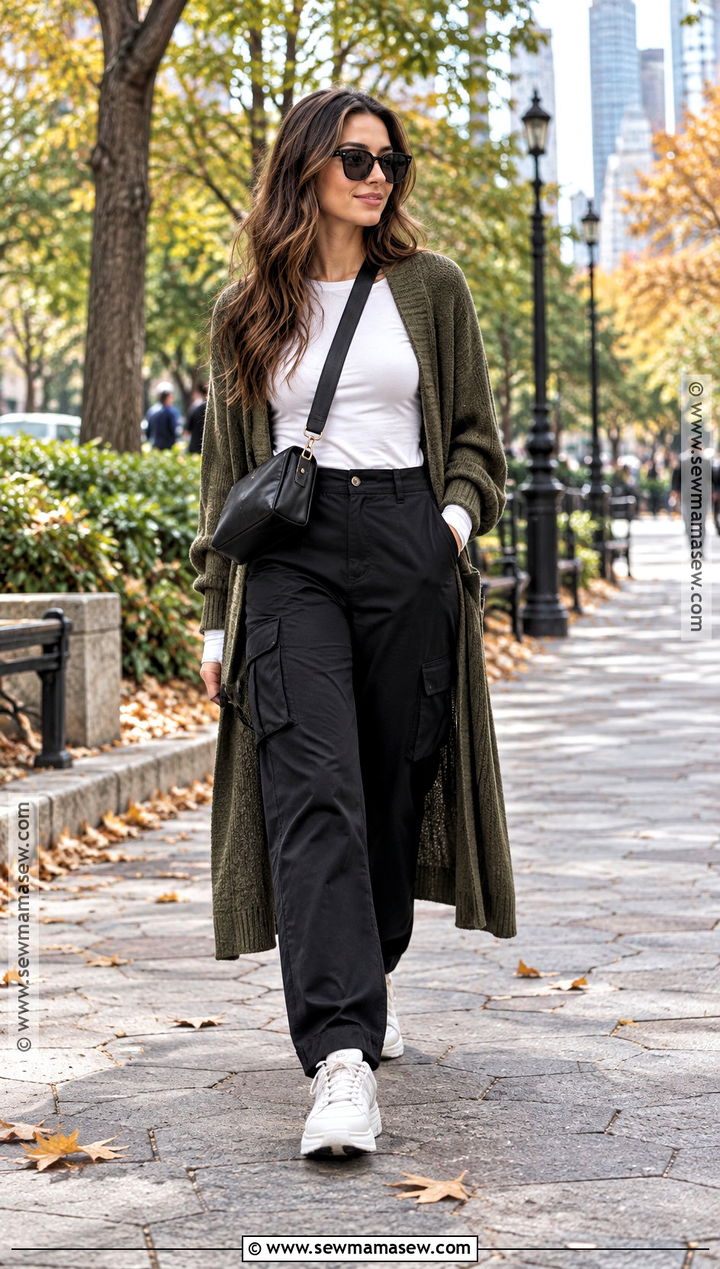 Duster Cardigan With Cargo Pants - 15 duster cardigan outfit fall ideas
