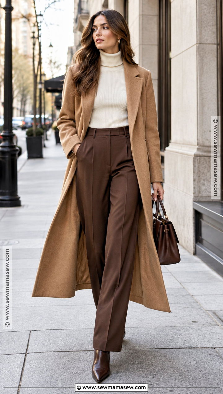 Duster Coat With Sweater And Tailored Pants - 15 Autumn Winter Fashion Style Ideas