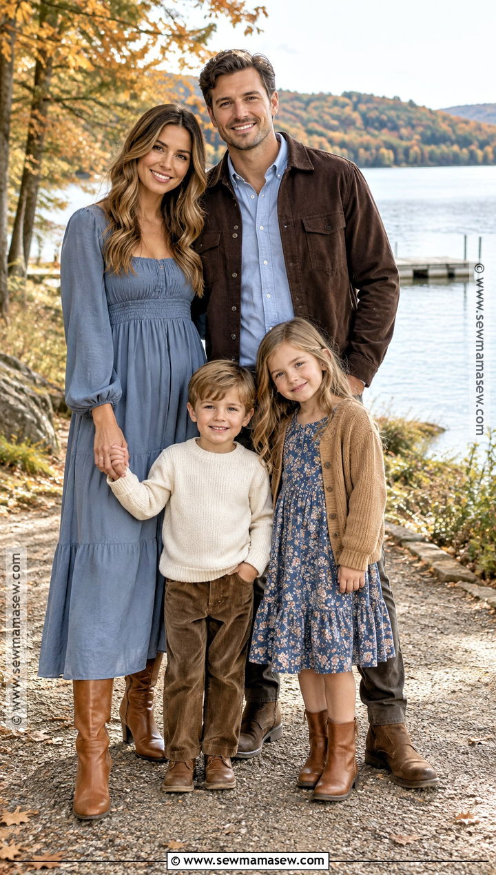 Dusty Blue And Brown Fall Family Photo Outfits - 15 family pics fall outfits