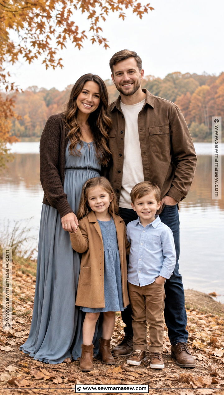 Dusty Blue And Brown Fall Family Photo Outfits - 20 cute fall family photo outfits