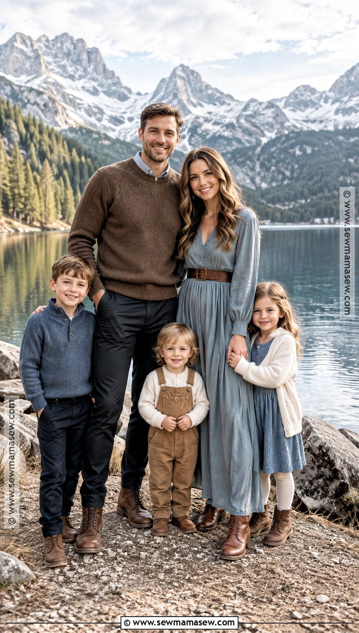 Dusty Blue And Brown Mountain Family Photo Outfits - 15 family photo outfits fall mountains
