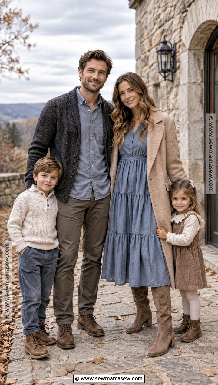 Dusty Blue And Taupe Family Photo Outfits - 20 Family Photo Outfits Fall Color Schemes Picture Ideas Winter