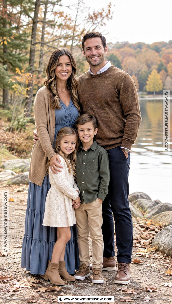 Dusty Blue Fall Family Picture Outfits - 15 colors to wear for fall family pictures ideas