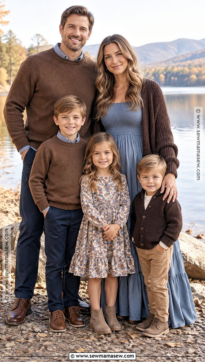 Dusty Blue and Brown Fall Family Outfits - 25 fall family outfits